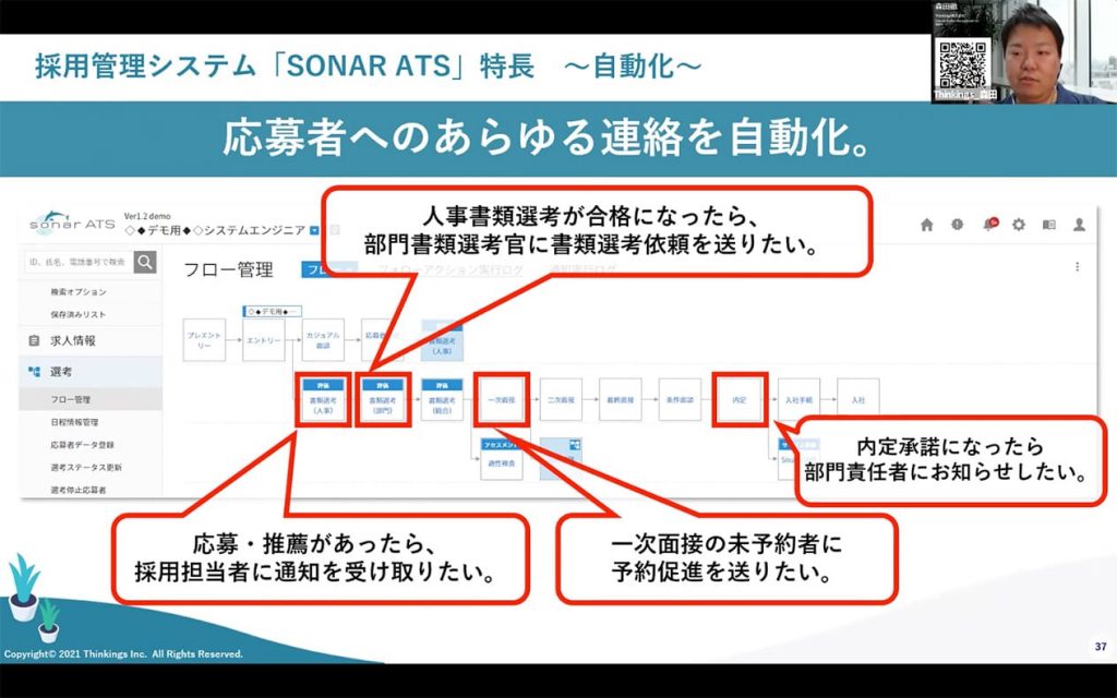 応募者へのあらゆる連絡を自動化